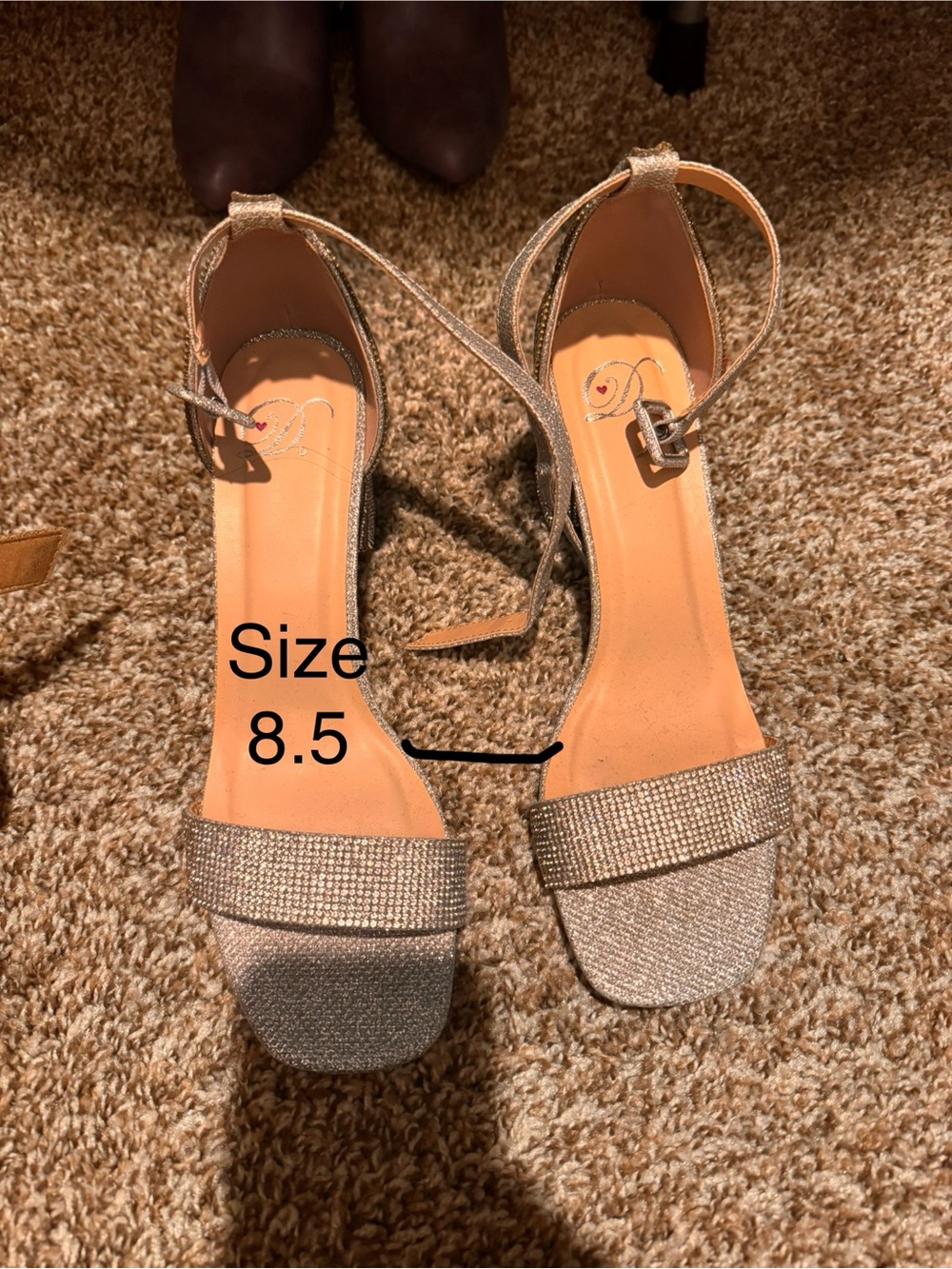Women's silver Ankle-Tie Glitter Heeled Sandals